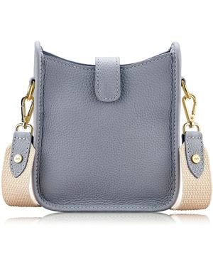 Gigi New York Ellie Pebble Leather Mini Crossbody Handbag - Blue
