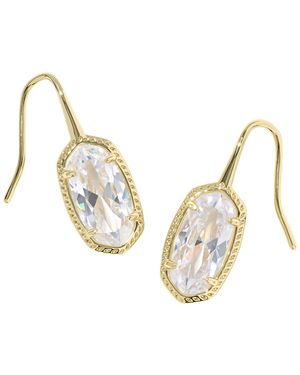 Kendra Scott Cubic Zirconia Lee Luxe Oval Drop Earrings - Metallic