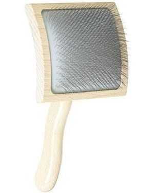 Aronkl Slicker Dog Brush Stainless Steel Pins Beechwood Handle Lightweight Groom Like Pro - Black