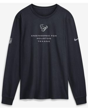 Nike Houston Texans Long-sleeve Crewneck T-shirt - Blue