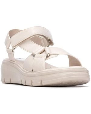 Xti Comfort Wedge Strappy Sandals - Natural