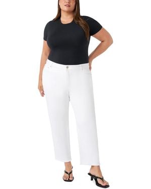 Seven7 Plus Size Vintage Straight Ankle Jeans - White