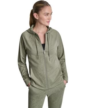 DKNY Dkny Full-zip Long-sleeve Hoodie - Green