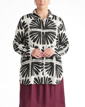 UNIVERSAL STANDARD Plus Size Dawn Linen Hi Low Tunic - Multicolor