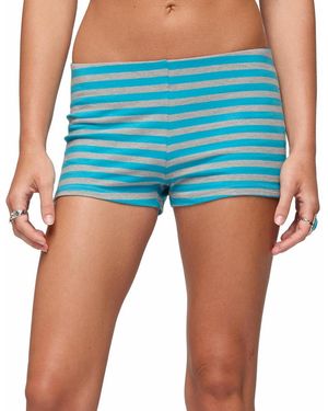 Edikted Isara Striped Shorts - Blue
