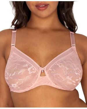 Curvy Couture No Show Lace Unlined Underwire Bra - Brown