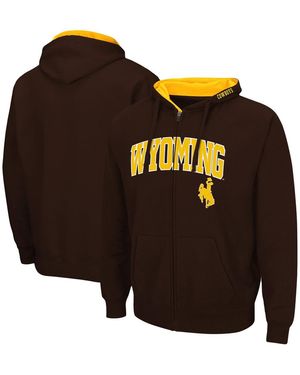 Colosseum Athletics Wyoming Cowboys Arch & Logo 3.0 Full-zip Hoodie - Brown