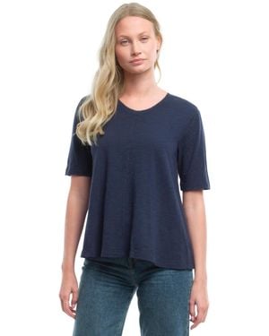 Wilt Clothing Elbow Sleeve Trapeze Top - Blue