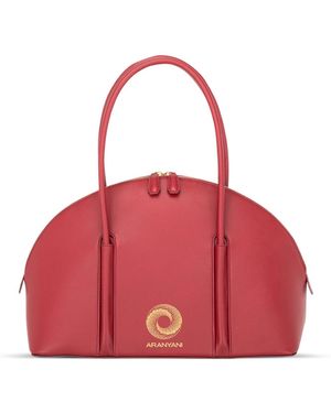 Aranyani Kiko Monogram Debossed Top-handle Bag - Red