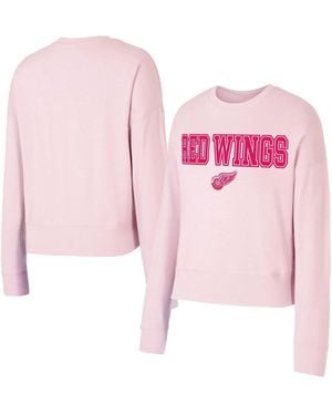 Concepts Sport Detroit Red Wings Tonal Pullover Tri-blend Sweatshirt - Pink