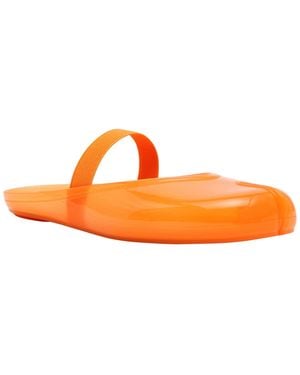 Steve Madden Cova Jelly Split Toe Mule Flats - Orange