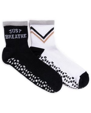 Muk Luks Studio Socks 2 Pair Pack Quarter Crew - Black
