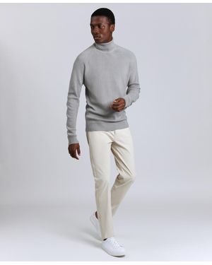 Kenneth Cole Fold Over Turtleneck Sweater - White