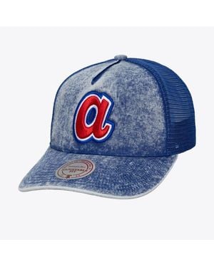 Mitchell & Ness And Atlanta Braves Cooperstown Gameday Adjustable Trucker Hat - Blue