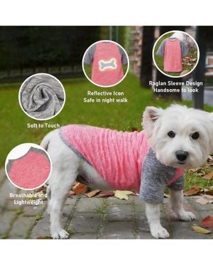 Aronkl 2-pack Lightweight Athletic Dog T-shirt - Pink