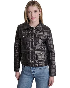 DKNY Box Quilt Lightweight Jacket - Black