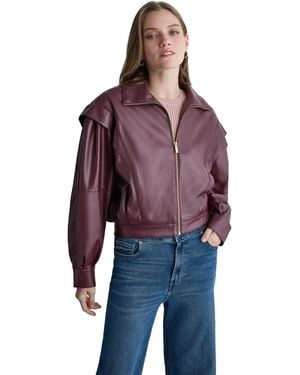 BCBGMAXAZRIA Moto Faux Leather Jacket - Purple