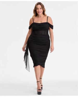 City Studios Trendy Plus Size Corset Madi Dress - Black