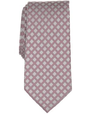 Michael Kors Binguey Grid Pattern Slim Tie - Gray