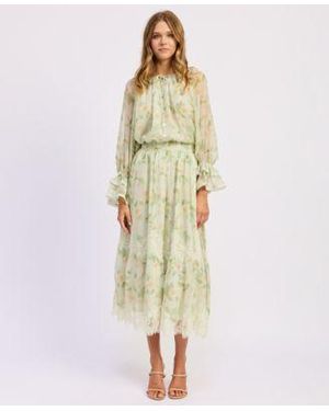 En Saison Paloma Crewneck Blouse Maxi Skirt - Green