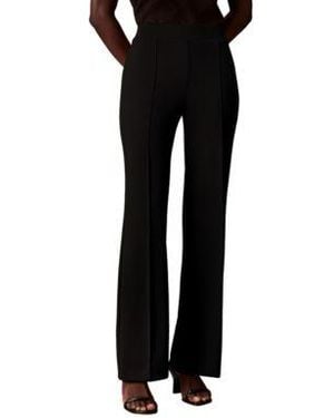 Calvin Klein Pull On Pintuck Wide Leg Pants - Black