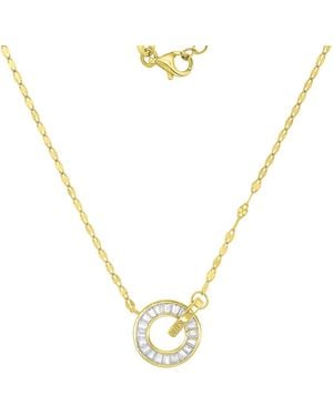 Macy's 14k Gold Over Sterling Silver Cubic Zirconia Intertwined Circles Necklace - Metallic