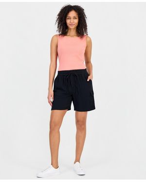 Style & Co. Cotton Gauze Pull-on Cargo Shorts - Blue