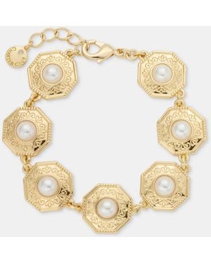 Macy's Charter Club -tone Faux-pearl Flex Bracelet - Metallic