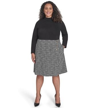 Eliza J Plus Size Mock Neck Twofer Dress - Gray