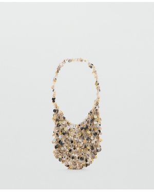 Mango Chain And Buttons Handbag - Metallic