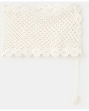 Mango Crochet Bow Mini-skirt - White