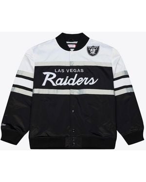 Mitchell & Ness Las Vegas Raiders Head Coach Lightweight Full-snap Satin Jacket - Black