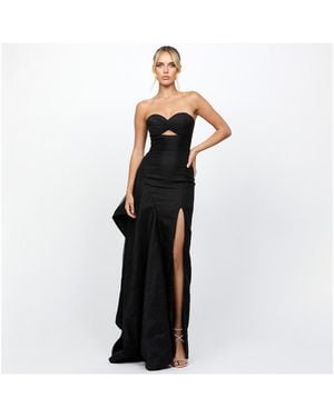 Bariano Rain Strapless Cut Out Gown - Black