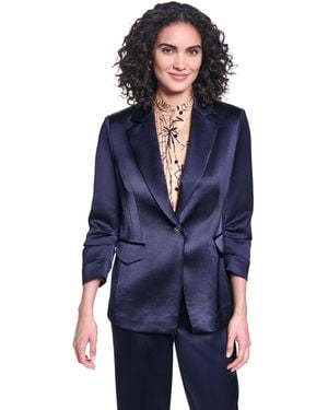 KARL LAGERFELD Collared One-button Jacket - Blue