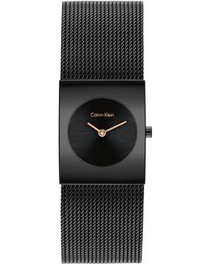 Calvin Klein Ck Pulse Ip Stainless Steel Mesh Bracelet Watch 21.5mm - Black