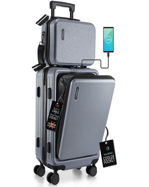 Travelarim 22" Hard Shell Lightweight Carry On luggage Airline Approved - Gray
