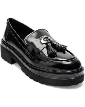 Forever & Always Shoes Forever And Always Shoes Marsy Leather Tassel Loafer - Black