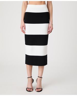 French Connection Striped Bodycon Knit Maxi Skirt - Black