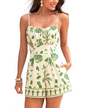 CUPSHE Sunburnt Tropical Romper - Green
