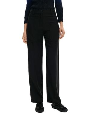 Desigual Straight Pants Pockets, Viscose - Blue