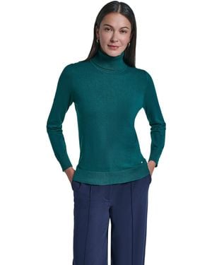 Tommy Hilfiger Fitted Long-sleeve Turtleneck Sweater - Blue
