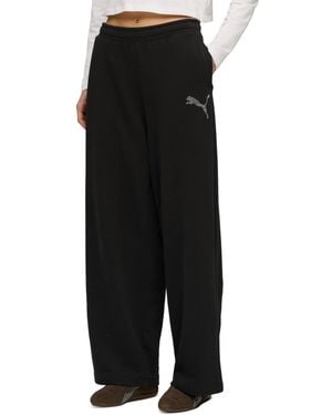 PUMA Bedazzled Slouchy Knit Pants - Black