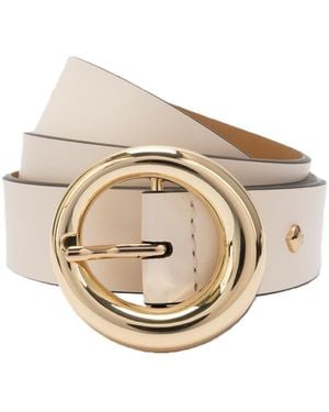 Kate Spade Round Molten Buckle Belt - White