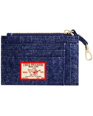 TRUE RELIGION Denim Zip Card Case - Blue