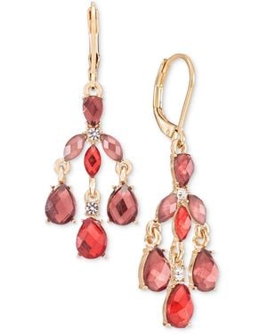 Anne Klein Crystal Gold-tone Cluster Chandelier Earrings - White