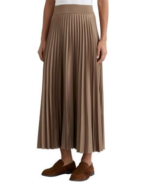 Reiss Pleated Midi Skirts - Brown