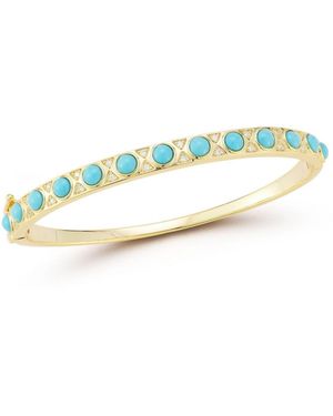 Rachel Zoe 14k Plated Sterling Silver Turquoise Bangle - White