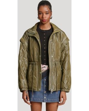 Avec Les Filles Quilted Anorak Jacket - Green