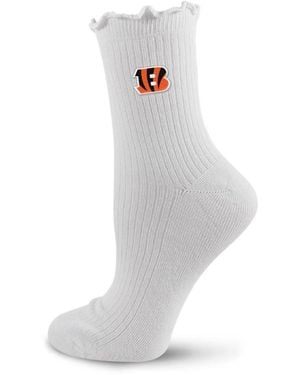 Pro Compression Cincinnati Bengals Ribbed Lettuce-edge Quarter Socks - White