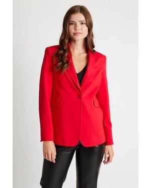Caldwell Collection Lorraine Single Button Blazer - Red